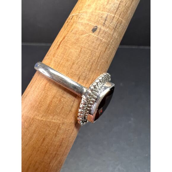 Red garnet marquise gemstone sterling silver ring size 8 - Picture 6 of 12